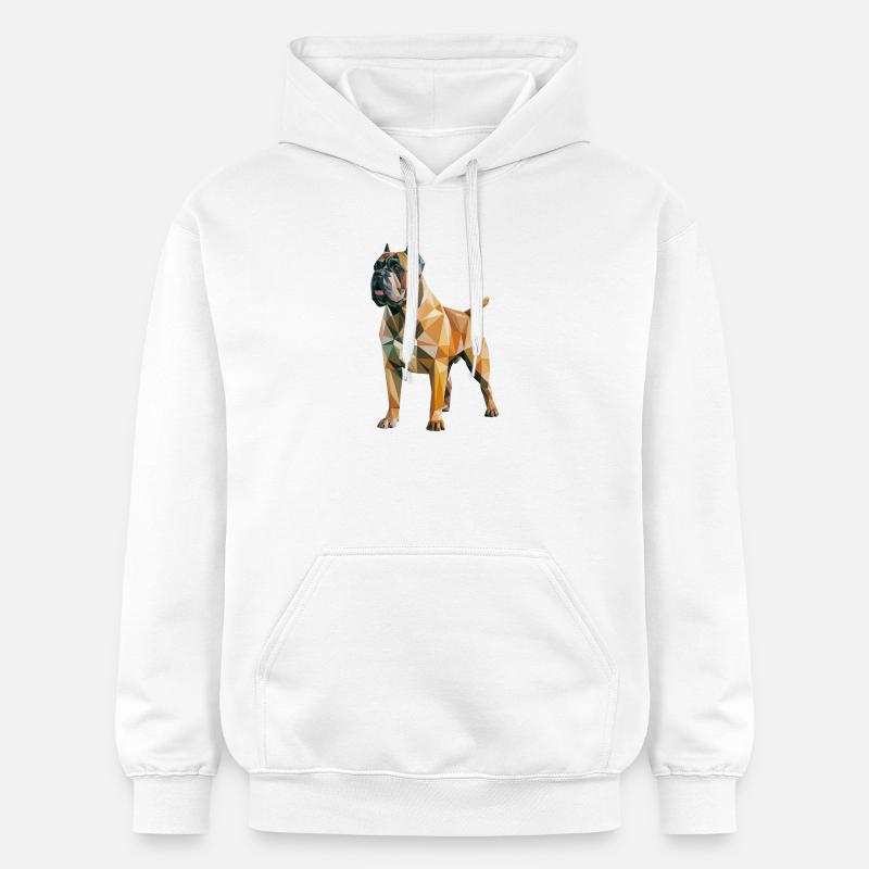 Mastiff - Cool Low Poly  Logo - Sweat à capuche Softstyle® Gildan Unisexe - blanc