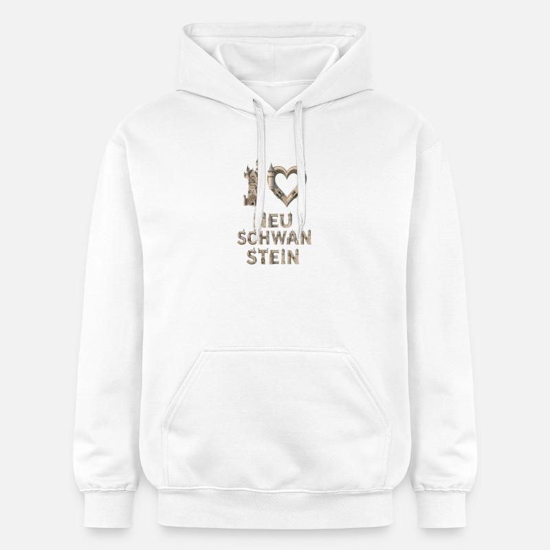 J’adore Neuschwanstein – Architecture de château - Sweat à capuche Softstyle® Gildan Unisexe - blanc