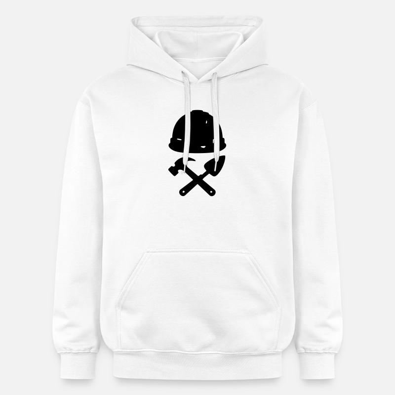 T-shirt Construction - Builder Tools Helmet - Sweat à capuche Softstyle® Gildan Unisexe - blanc