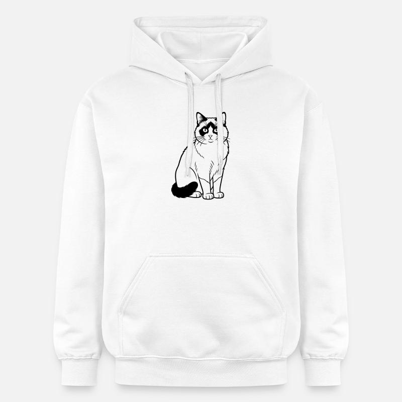 Chat Raquette - Sweat à capuche Softstyle® Gildan Unisexe - blanc