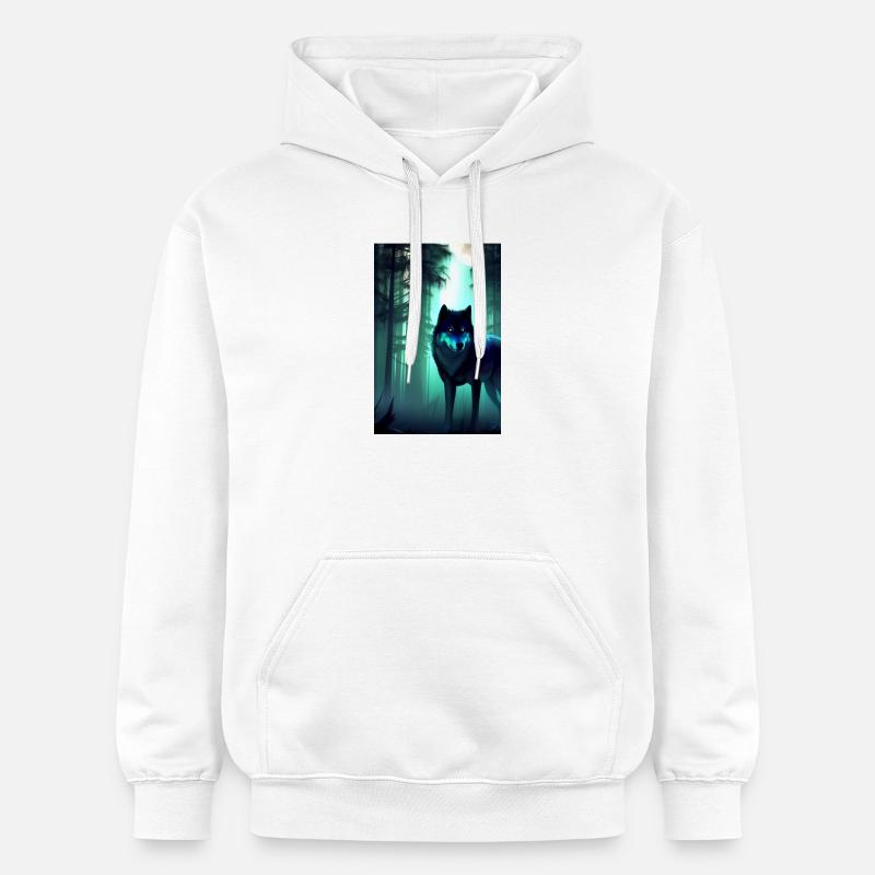 Loup dans la forêt - Sweat à capuche Softstyle® Gildan Unisexe - blanc