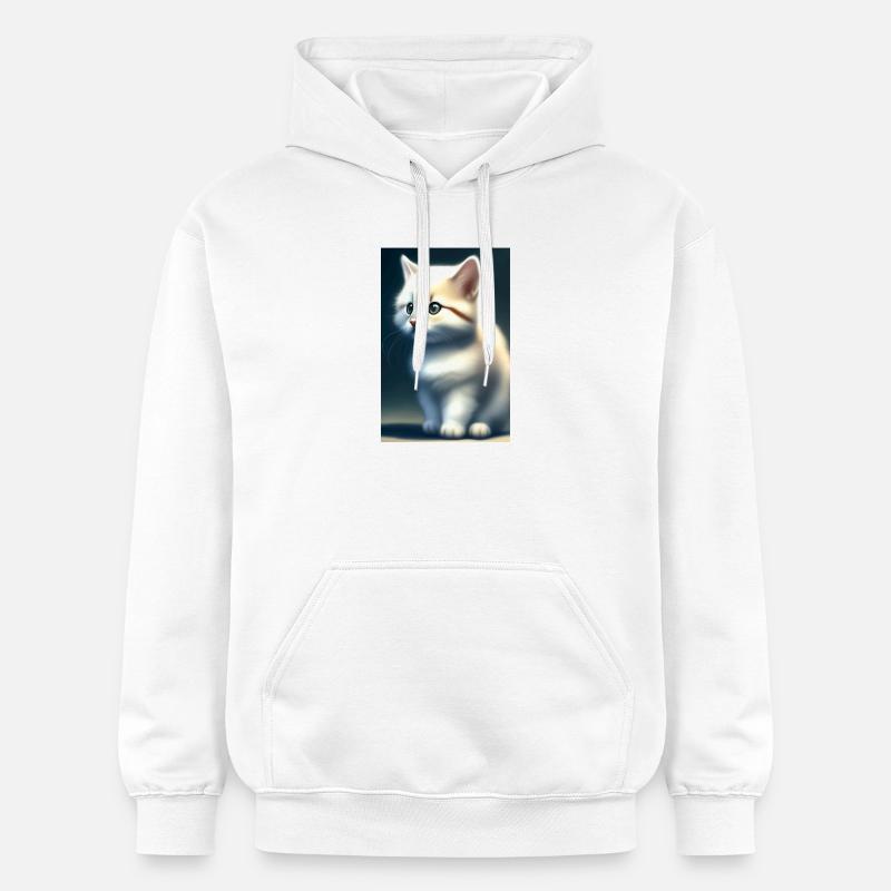 Petit bébé chat mignon - Sweat à capuche Softstyle® Gildan Unisexe - blanc