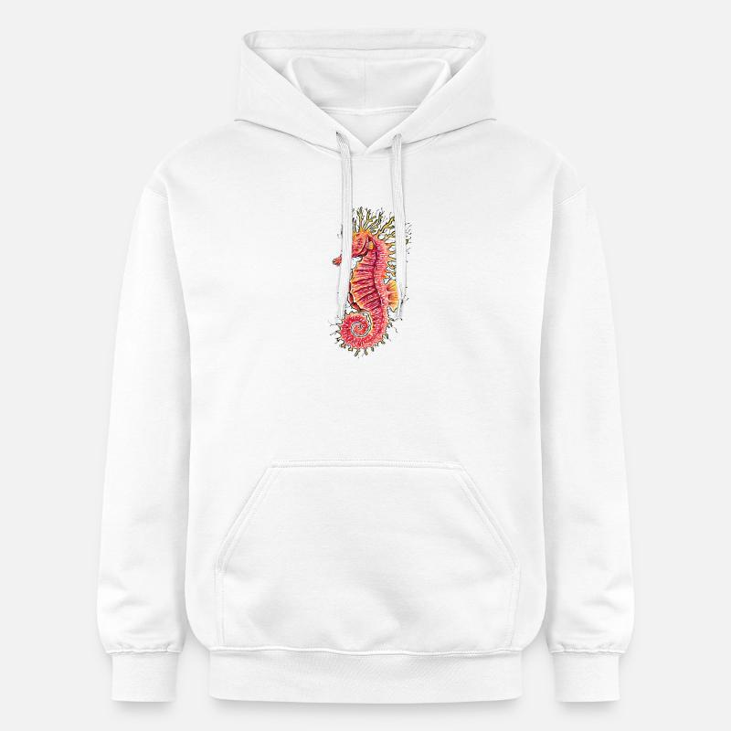 Hippocampe - Sweat à capuche Softstyle® Gildan Unisexe - blanc