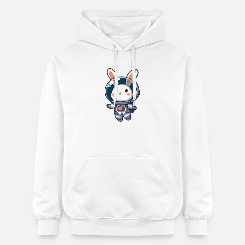 Lapin mignon, astronaute, lapin dans l’espace - Sweat à capuche Softstyle® Gildan Unisexe - blanc