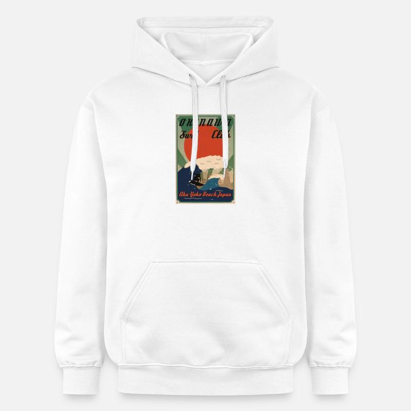 Affiche rétro d’Okinawa - Sweat à capuche Softstyle® Gildan Unisexe - blanc