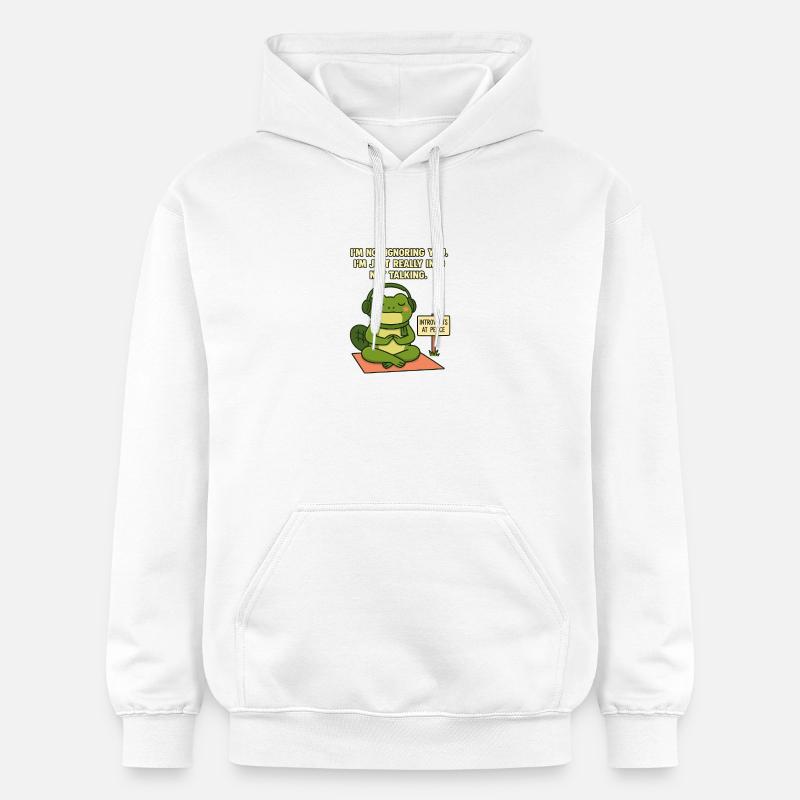 Grenouille introvertie en paix - Sweat à capuche Softstyle® Gildan Unisexe - blanc