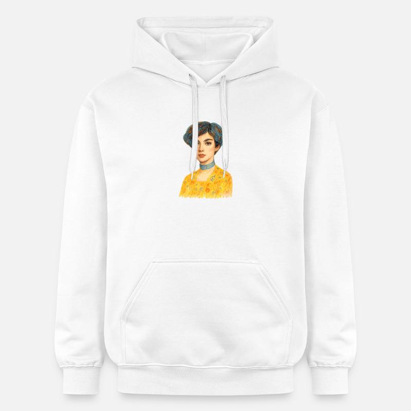 Élégance dorée - Sweat à capuche Softstyle® Gildan Unisexe - blanc