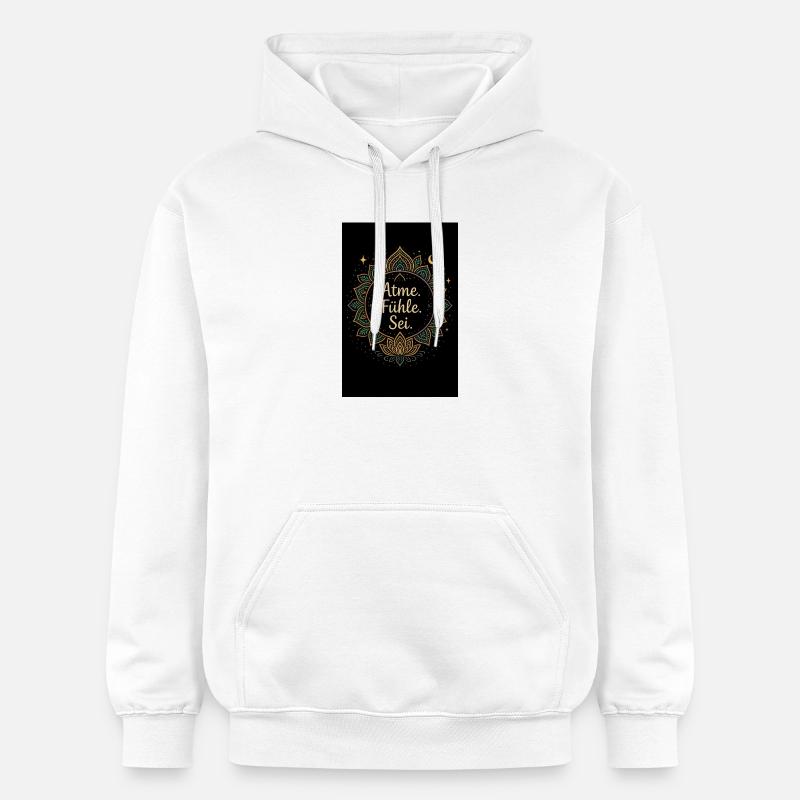 Mandala de fleurs avec devise spirituelle - Sweat à capuche Softstyle® Gildan Unisexe - blanc