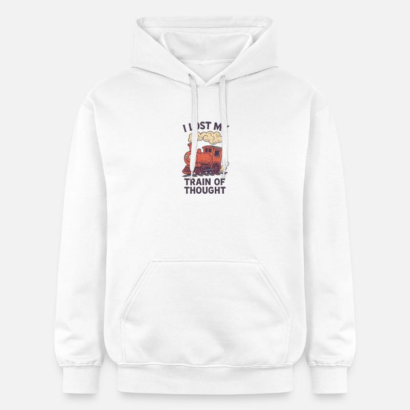 Train de la pensée Design - Sweat à capuche Softstyle® Gildan Unisexe - blanc