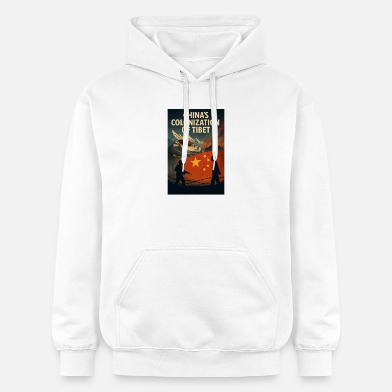 Réflexion sur la colonisation du Tibet - Sweat à capuche Softstyle® Gildan Unisexe - blanc
