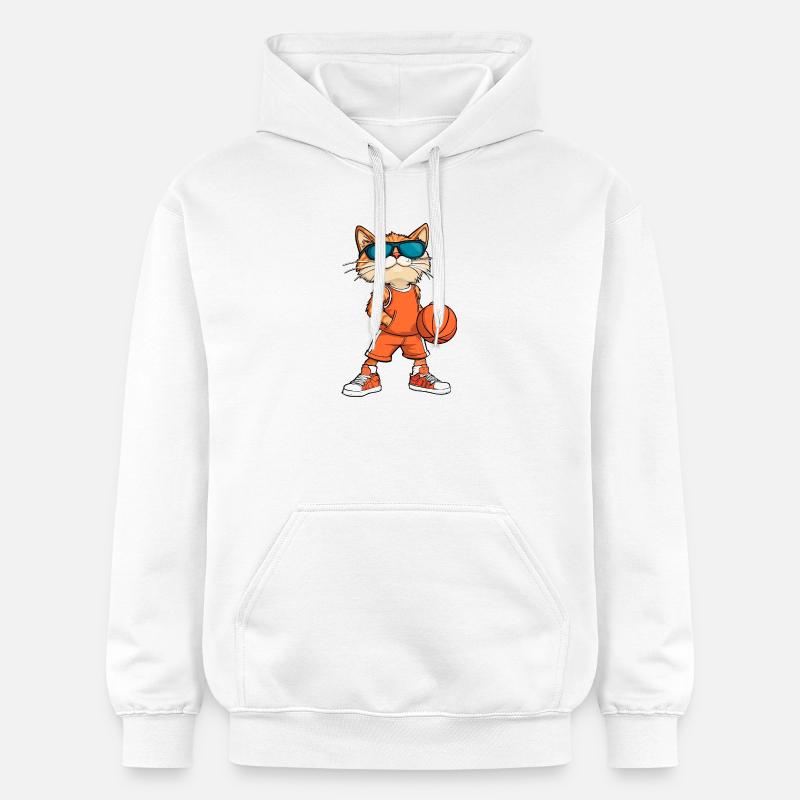 Cool Cat Basketteur - Sweat à capuche Softstyle® Gildan Unisexe - blanc