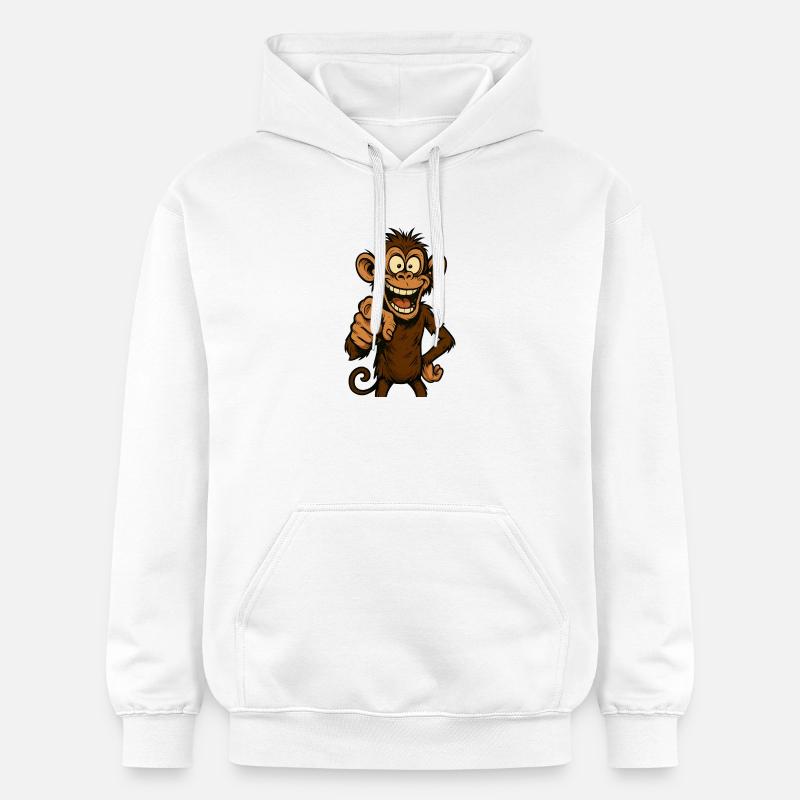 Singe joueur avec un sourire - Sweat à capuche Softstyle® Gildan Unisexe - blanc