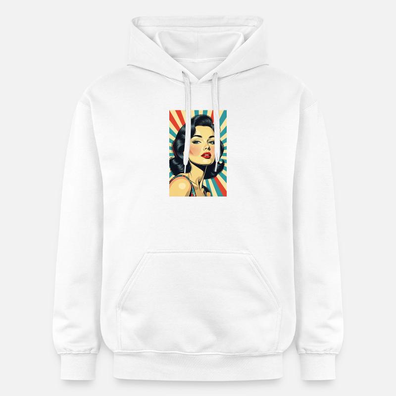 Style rétro Diva R01 - Sweat à capuche Softstyle® Gildan Unisexe - blanc