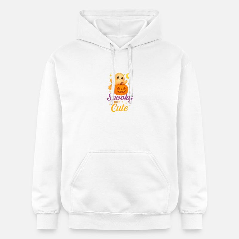 Fantôme d’Halloween mignon avec citrouille - Sweat à capuche Softstyle® Gildan Unisexe - blanc