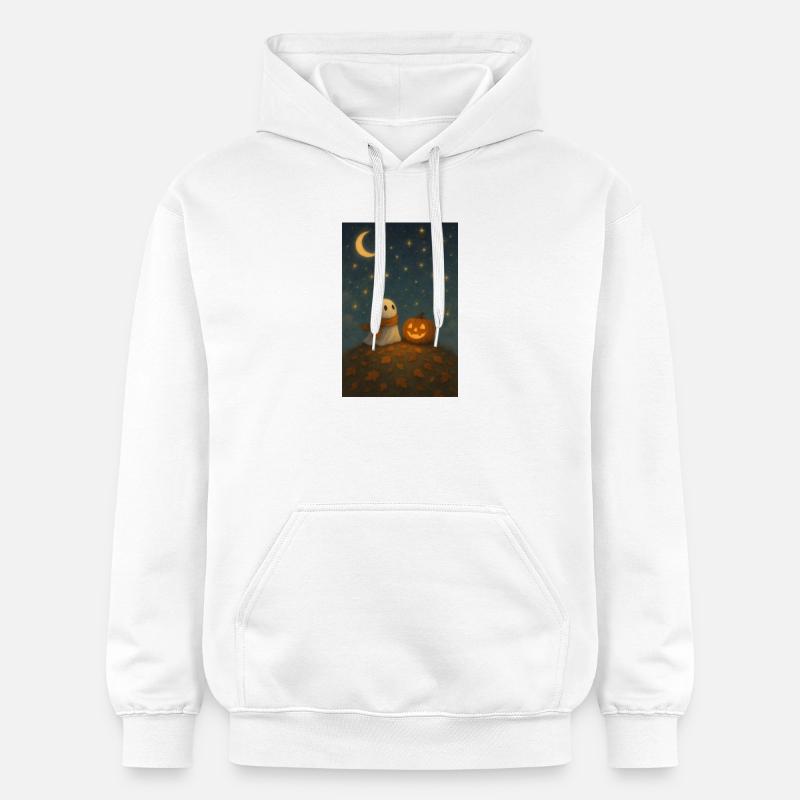 Fantôme d’Halloween avec citrouille - Sweat à capuche Softstyle® Gildan Unisexe - blanc