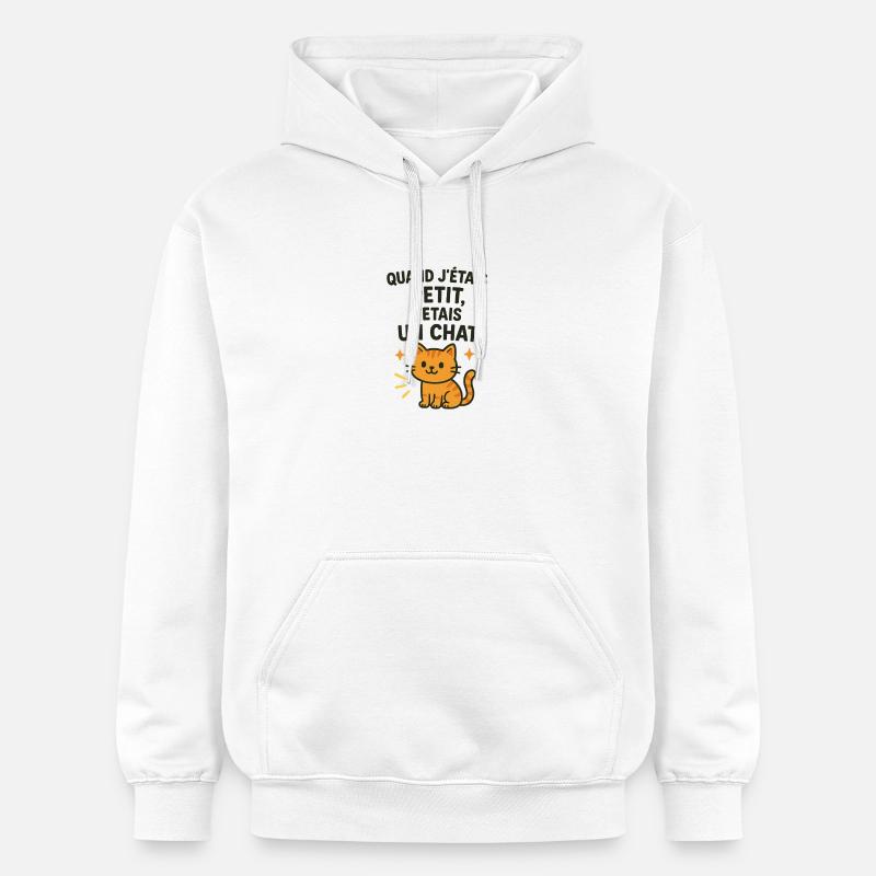 Chat mignon chaton quand j'étais petit - Sweat à capuche Softstyle® Gildan Unisexe - blanc