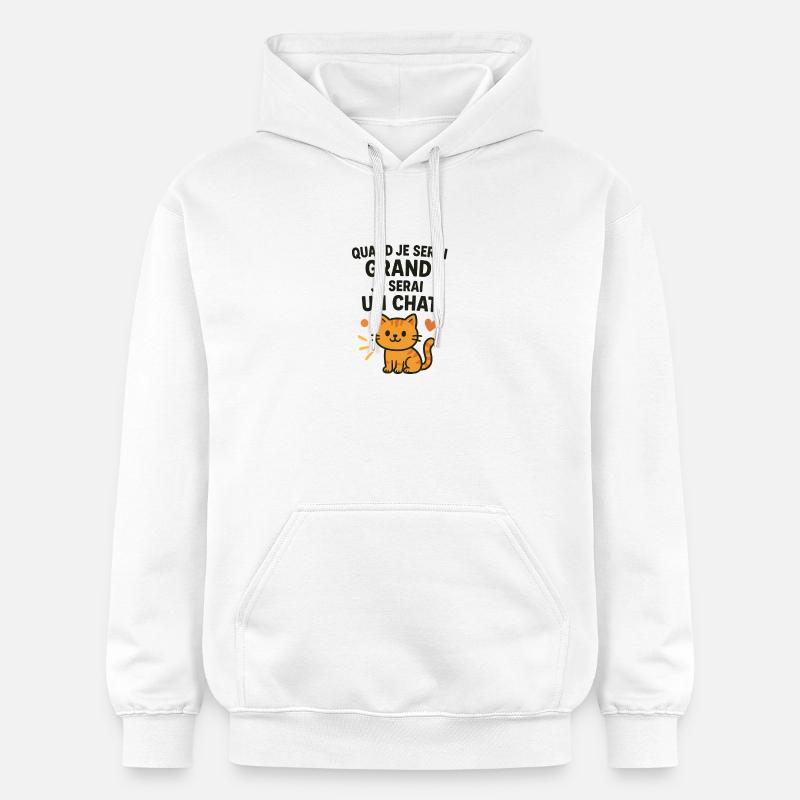 Chat mignon quand je serai grand - Sweat à capuche Softstyle® Gildan Unisexe - blanc