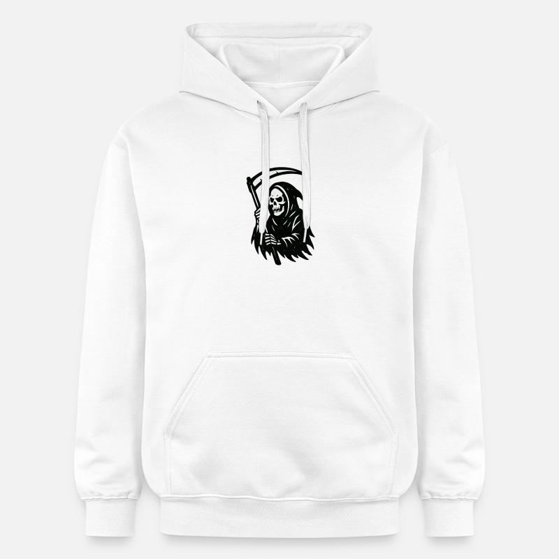 Imprimé silhouette Grim Reaper - Sweat à capuche Softstyle® Gildan Unisexe - blanc