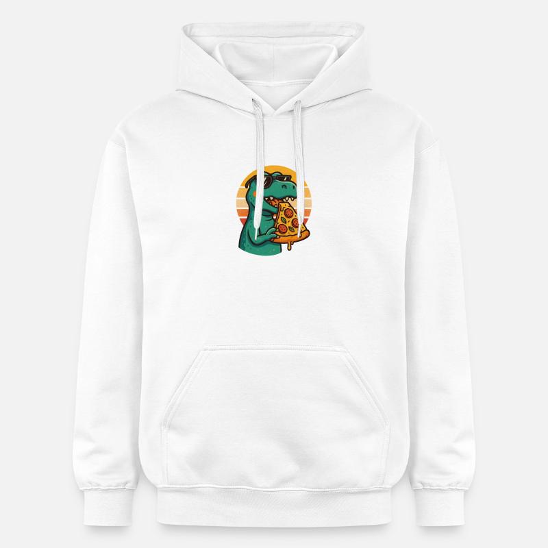 Pizza Saurus Rétro - Sweat à capuche Softstyle® Gildan Unisexe - blanc