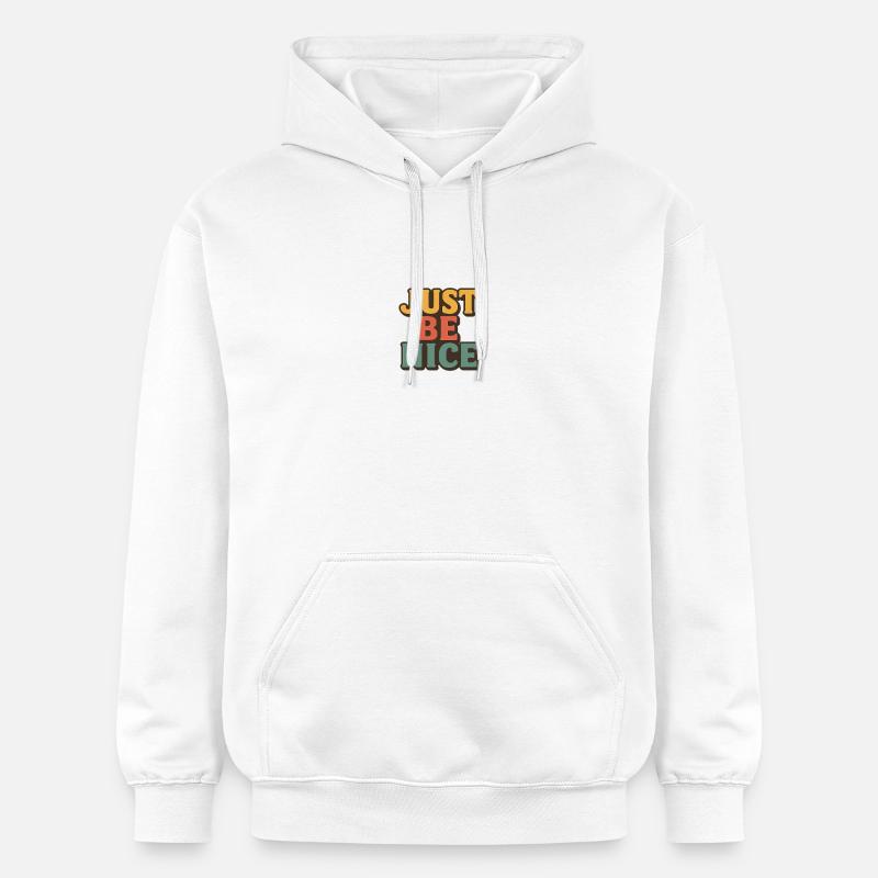 Sei einfach nett Retro-Typografie - Gildan Unisex Softstyle® Midweight Hoodie - Weiß