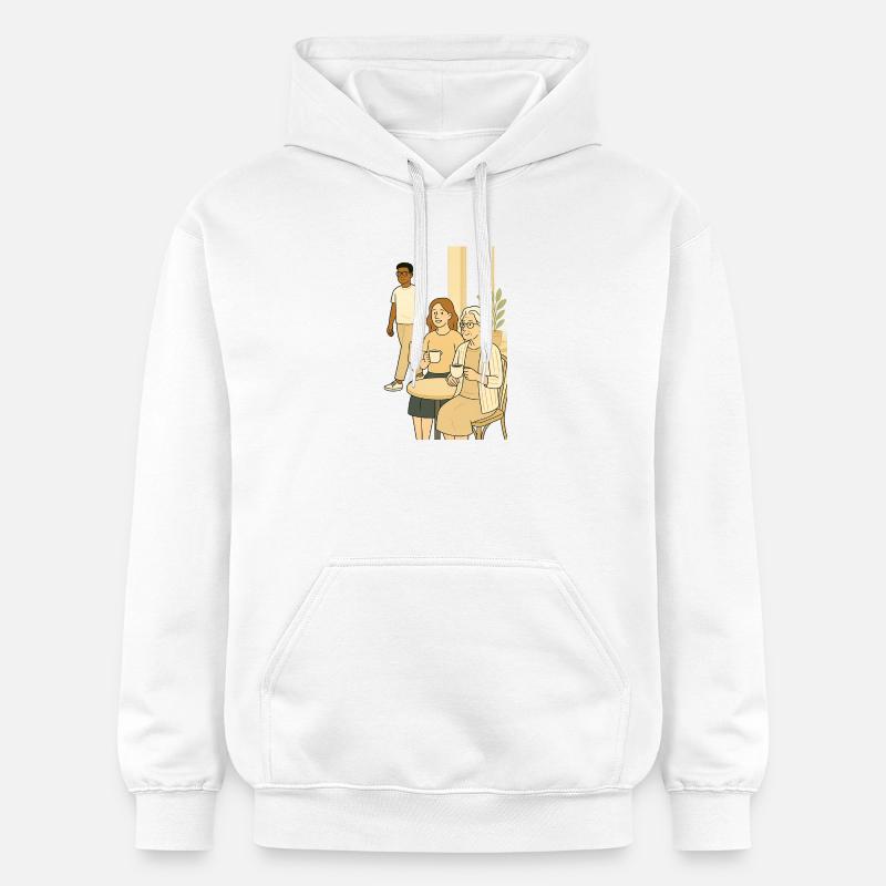 Générations de l’heure du café - Sweat à capuche Softstyle® Gildan Unisexe - blanc