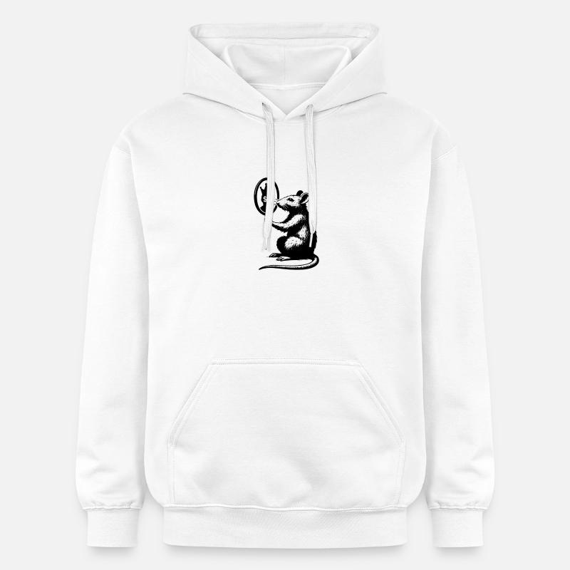 Rat devant le miroir - Sweat à capuche Softstyle® Gildan Unisexe - blanc