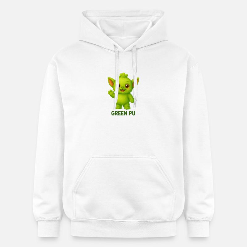 Mascotte de créature Pu verte - Sweat à capuche Softstyle® Gildan Unisexe - blanc