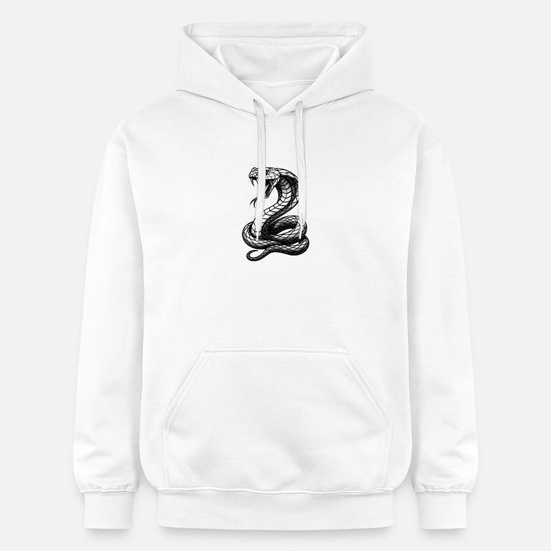 Serpent Courbure Noir et Blanc Tatouage - Sweat à capuche Softstyle® Gildan Unisexe - blanc