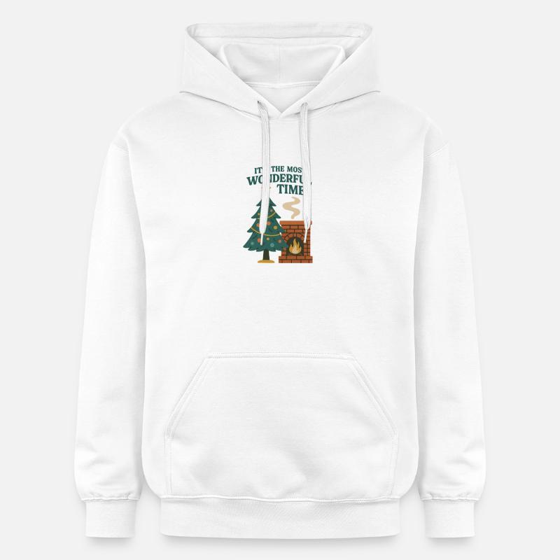 Cheminée de Noël - Sweat à capuche Softstyle® Gildan Unisexe - blanc