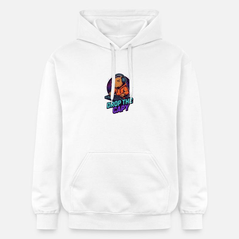 DJ Capy – Drop the Capy 🎧🔥 - Sweat à capuche Softstyle® Gildan Unisexe - blanc