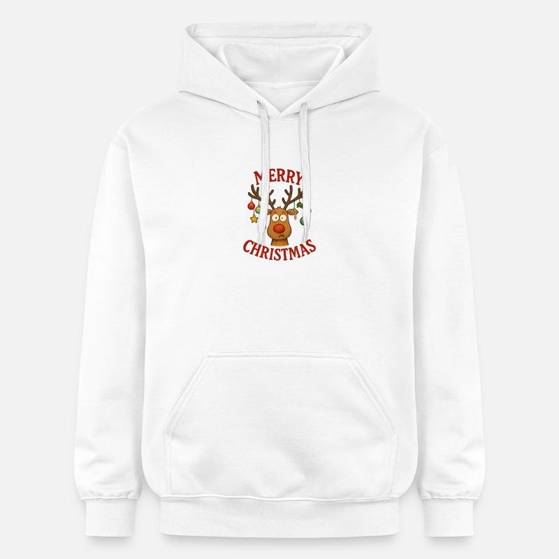 Cerf Rudolph Joyeux Noël doux - Sweat à capuche Softstyle® Gildan Unisexe - blanc