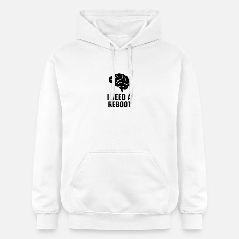 I NEED A REBOOT - Sweat à capuche Softstyle® Gildan Unisexe - blanc