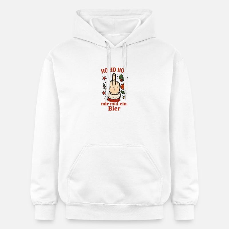 Noël Ho Ho Offrez-moi une bière - Sweat à capuche Softstyle® Gildan Unisexe - blanc