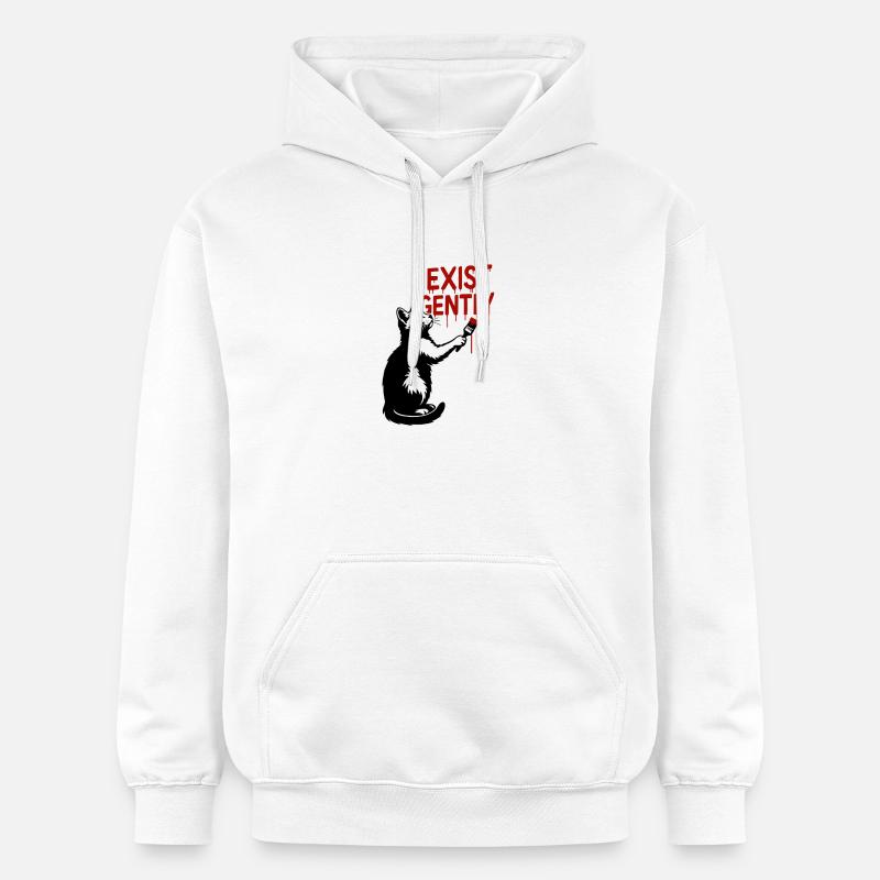 Existe doucement Cat Print - Sweat à capuche Softstyle® Gildan Unisexe - blanc