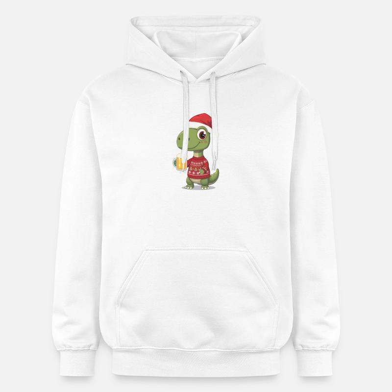 Dino Noël Pull Festif - Sweat à capuche Softstyle® Gildan Unisexe - blanc