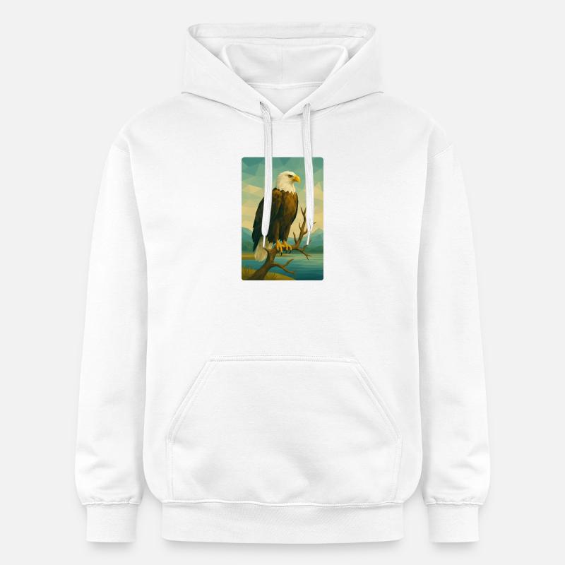 Pygargue à tête blanche Polynature - Sweat à capuche Softstyle® Gildan Unisexe - blanc