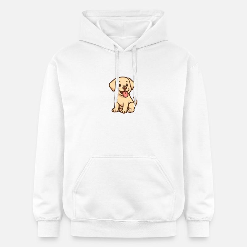 Chiot animé mignon - Sweat à capuche Softstyle® Gildan Unisexe - blanc