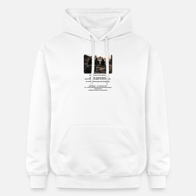 Ruines à la lumière du soir - Sweat à capuche Softstyle® Gildan Unisexe - blanc