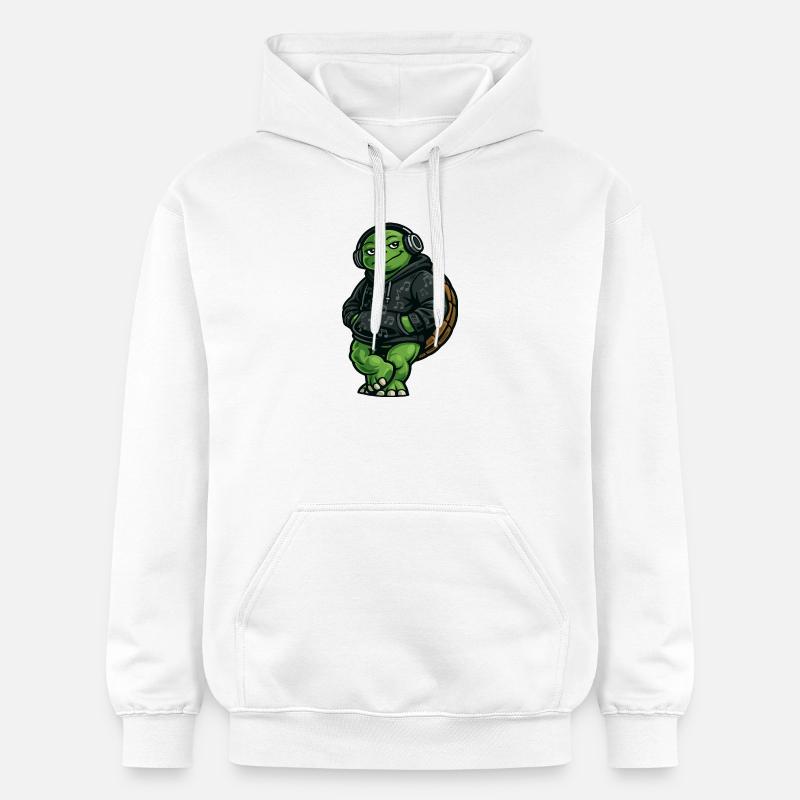Sweat à capuche DJ Groovy Turtle - Sweat à capuche Softstyle® Gildan Unisexe - blanc