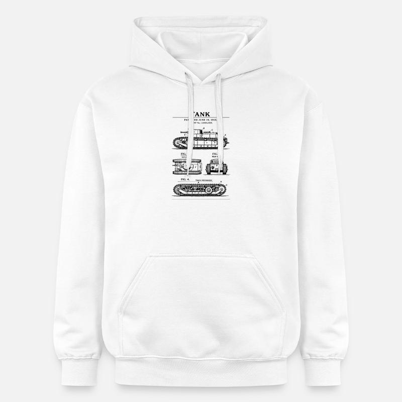 Plan de brevet de char - Sweat à capuche Softstyle® Gildan Unisexe - blanc