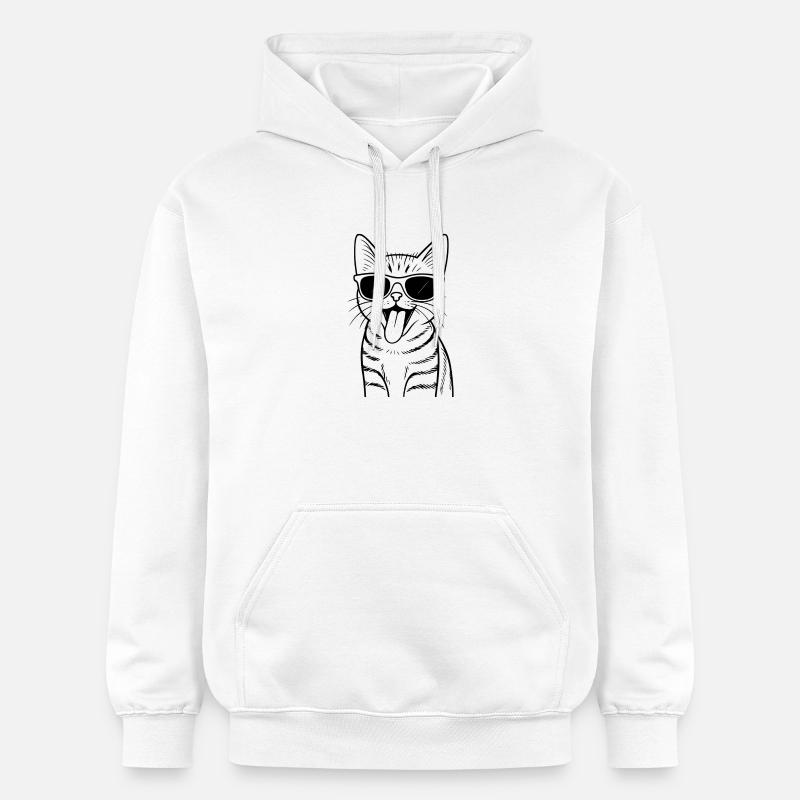 Vibrations lunettes de soleil pour chat - Sweat à capuche Softstyle® Gildan Unisexe - blanc
