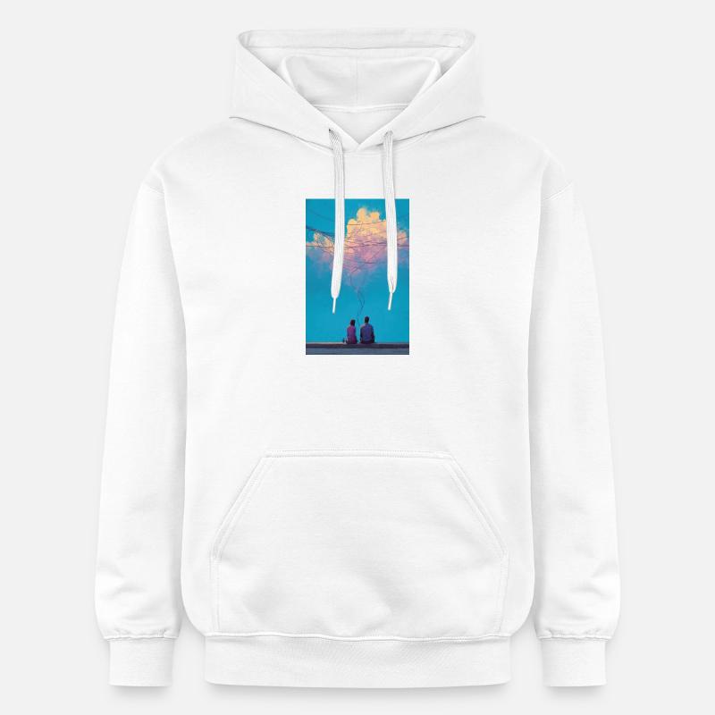 Fils du ciel et deux figures - Sweat à capuche Softstyle® Gildan Unisexe - blanc