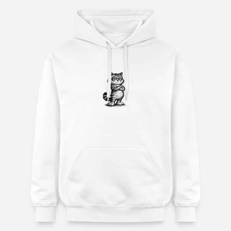 Grumpy Katze – Chef Vibes (Sketch Attitude) - Gildan Unisex Softstyle® Midweight Hoodie - Weiß