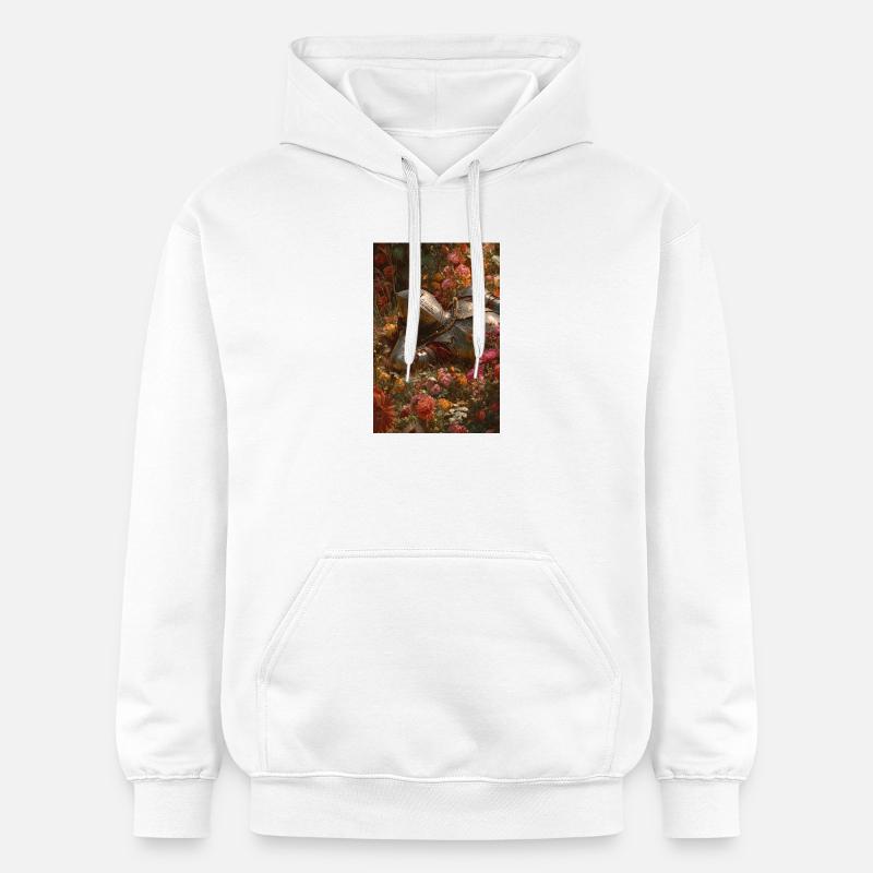 Chevalier fleuri en fleurs - Sweat à capuche Softstyle® Gildan Unisexe - blanc