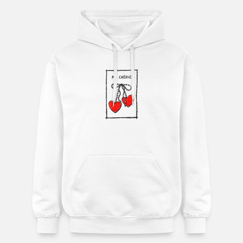 Collier Cœur Ma Chérie - Sweat à capuche Softstyle® Gildan Unisexe - blanc