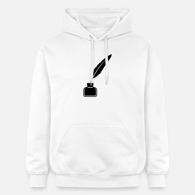 Silhouette de l’encrier en plume - Sweat à capuche Softstyle® Gildan Unisexe - blanc