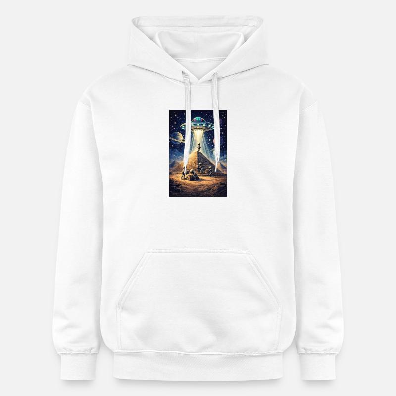OVNI de la pyramide extraterrestre - Sweat à capuche Softstyle® Gildan Unisexe - blanc
