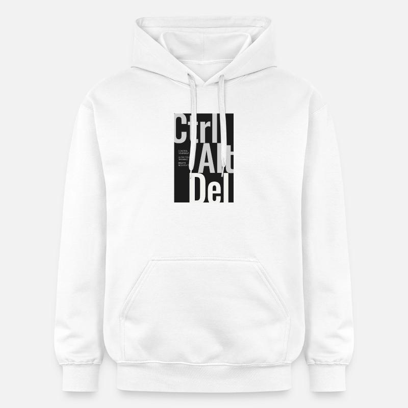 CTRL ALT DEL – Typography Poster Minimal Design - Gildan Unisex Softstyle® Midweight Hoodie - white