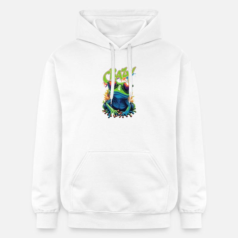 Pop Art de la Grenouille Folle - Sweat à capuche Softstyle® Gildan Unisexe - blanc