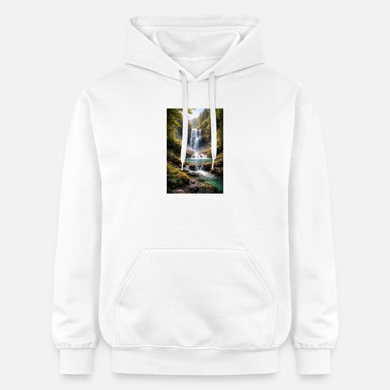 Verdure près de la cascade - Sweat à capuche Softstyle® Gildan Unisexe - blanc